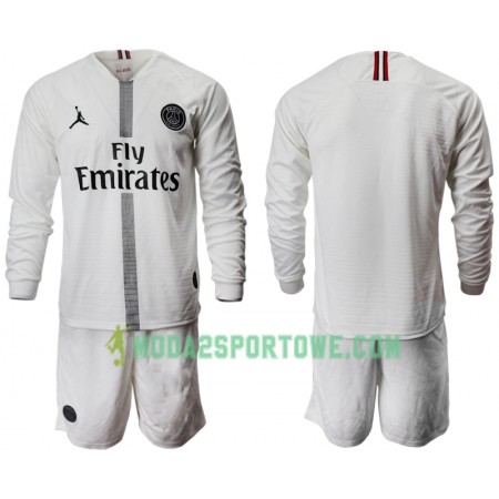 Koszulka Paris Saint-Germain Jodan Biały Dziecięcy Trzeci Stroje Piłkarskie 2018/19 Długi Rękaw